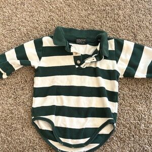 The Children's Place Green and White Striped Bodysuit